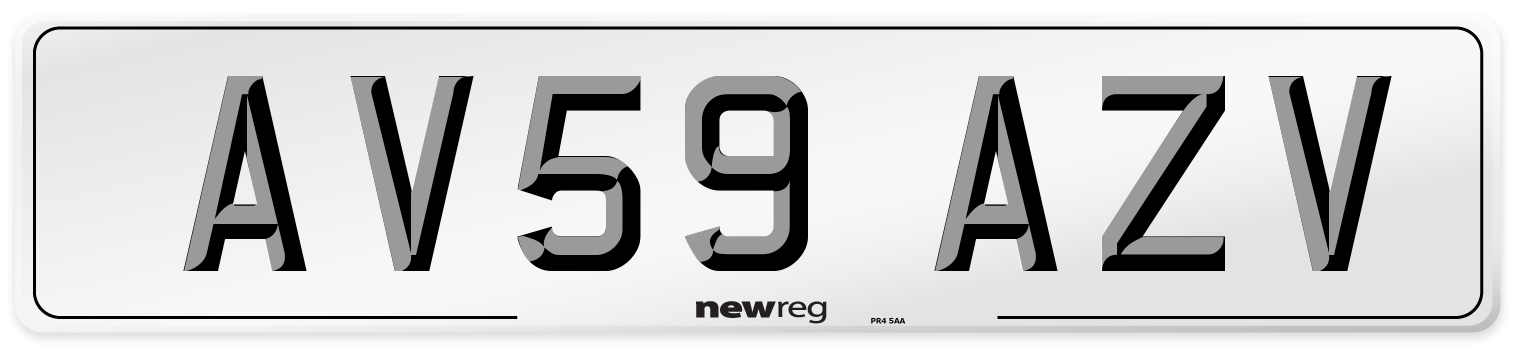 AV59 AZV Number Plate from New Reg
